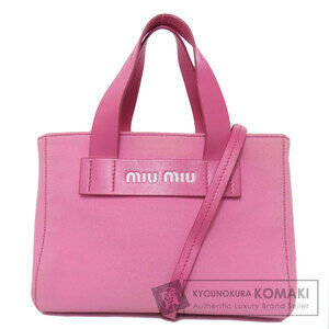 Miu Miu 2way handbag rolled leather top handles crossbody Pink